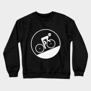 Cyclist Bicyclist Biker (Racing Bicycle / Uphill / White) Crewneck Sweatshirt